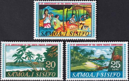 Potovn znmky Samoa 1968 Zaloen Jihopacifick komise Mi# 174-76