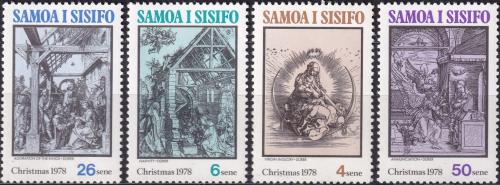 Potovn znmky Samoa 1978 Vnoce, umn, Drer Mi# 395-98