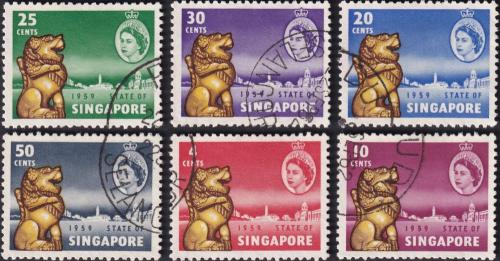 Potovn znmky Singapur 1959 Nov stava TOP SET Mi# 43-48 Kat 19