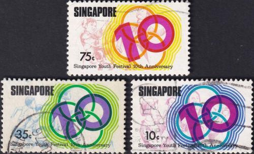 Potovn znmky Singapur 1976 Festival mldee Mi# 254-56 Kat 6.50