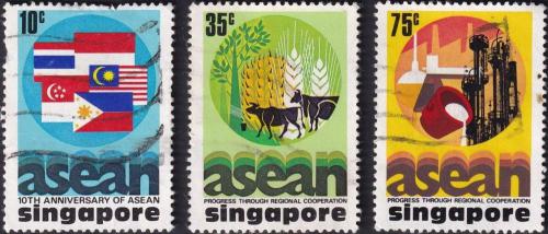 Potovn znmky Singapur 1977 ASEAN, 10. vro Mi# 285-87 Kat 6.50