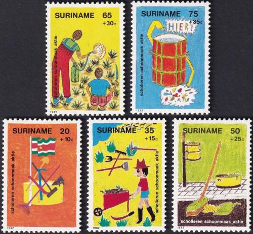 Potovn znmky Surinam 1982 Dtsk kresby Mi# 997-1001