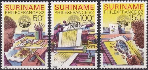 Potovn znmky Surinam 1982 Vstava PHILEXFRANCE 1A Mi# 987-89