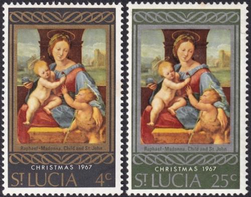 Potovn znmky Svat Lucie 1968 Vnoce, umn, Raffael Mi# 219-20