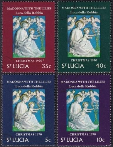 Potovn znmky Svat Lucie 1970 Vnoce, umn, Luca della Robbia Mi# 278-81