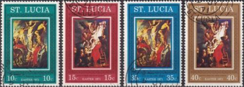 Potovn znmky Svat Lucie 1971 Velikonoce, umn, Rubens Mi# 282-85