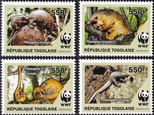 Potovn znmky Togo 2010 Luskoun blobich, WWF 1A Mi# 3454-57 Kat 8.50