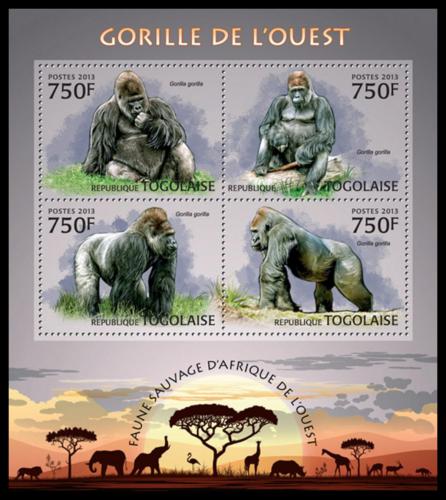 Potovn znmky Togo 2013 Gorily Mi# 4896-99 Kat 12