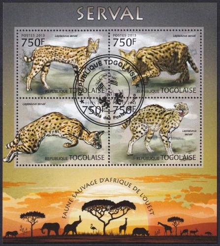 Potovn znmky Togo 2013 Serval 2A Mi# 4856-59 Kat 12