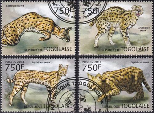 Potovn znmky Togo 2013 Serval 2B Mi# 4856-59 Kat 12