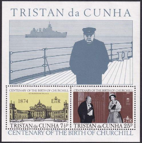 Potovn znmky Tristan da Cunha 1974 Winston Churchill Mi# Block 3 