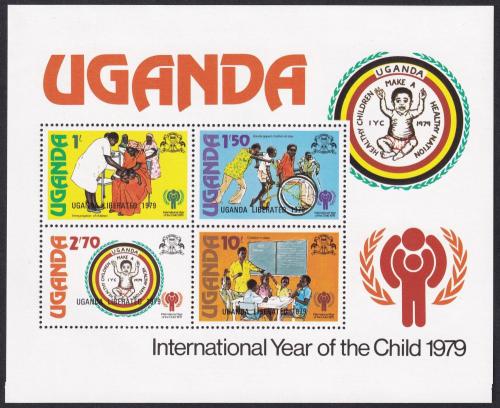 Potovn znmky Uganda 1979 Mezinrodn rok dt, petisk Mi# Block 19