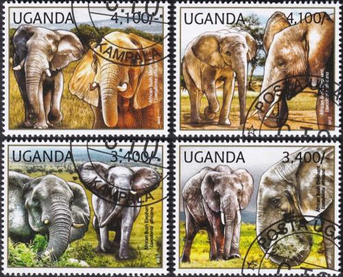 Potovn znmky Uganda 2012 Slon africk 1B Mi# 2810-13 Kat 13 - zvtit obrzek