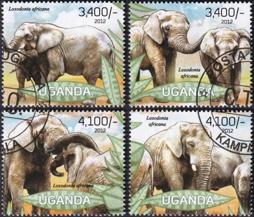 Potovn znmky Uganda 2012 Sloni 1B Mi# 2965-68 Kat 13