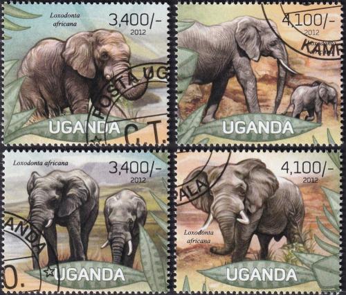 Potovn znmky Uganda 2012 Sloni 1B Mi# 2969-72 Kat 13