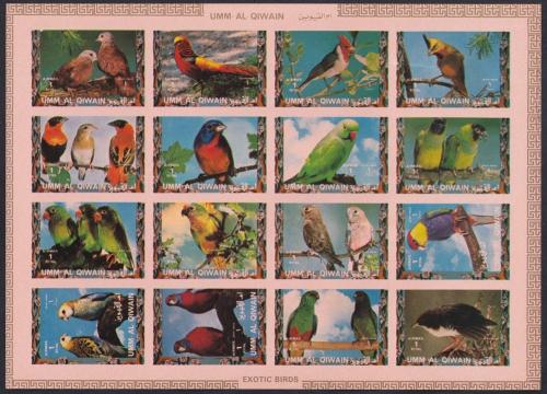 Potovn znmky Umm al-Kuvajn 1972 Ptci neperf. Mi# 1242-57 B Kat 25