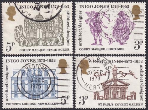 Potovn znmky Velk Britnie 1973 Inigo Jones, architekt 1A Mi# 628-31