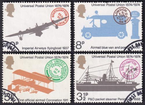 Potovn znmky Velk Britnie 1974 UPU, 100. vro 1A Mi# 650-53 