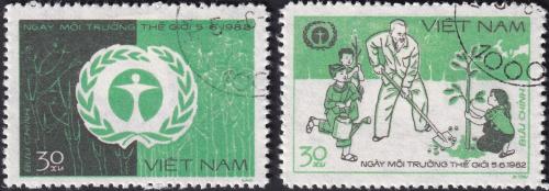 Potovn znmky Vietnam 1982 Den ivotnho prosted Mi# 1255-56