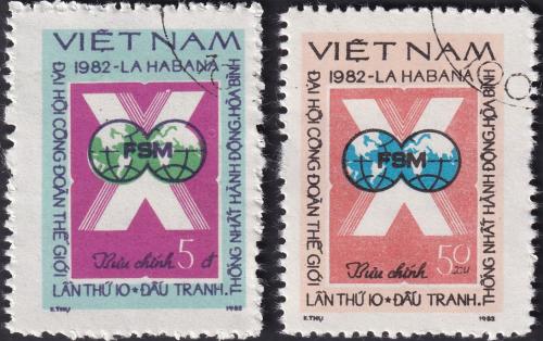 Potovn znmky Vietnam 1982 Kongres odbor Mi# 1200-01