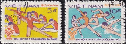 Potovn znmky Vietnam 1985 Gymnastika Mi# 1606-07