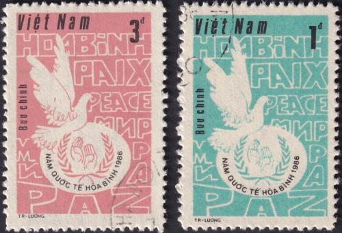 Potovn znmky Vietnam 1986 Mezinrodn rok mru Mi# 1741-42