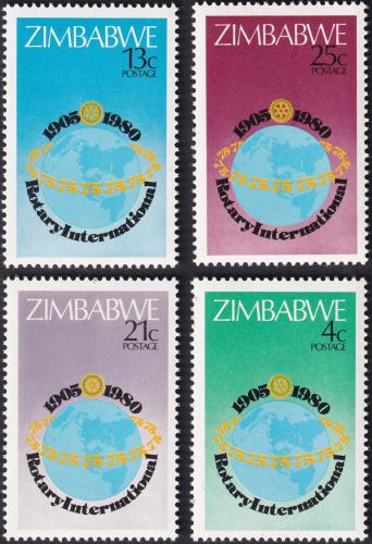 Potovn znmky Zimbabwe 1980 Rotary Intl.,  75. vro Mi# 242-45