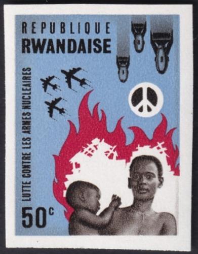 Potovn znmka Rwanda 1966 Proti zbranm neperf. Mi# 179 B - zvtit obrzek