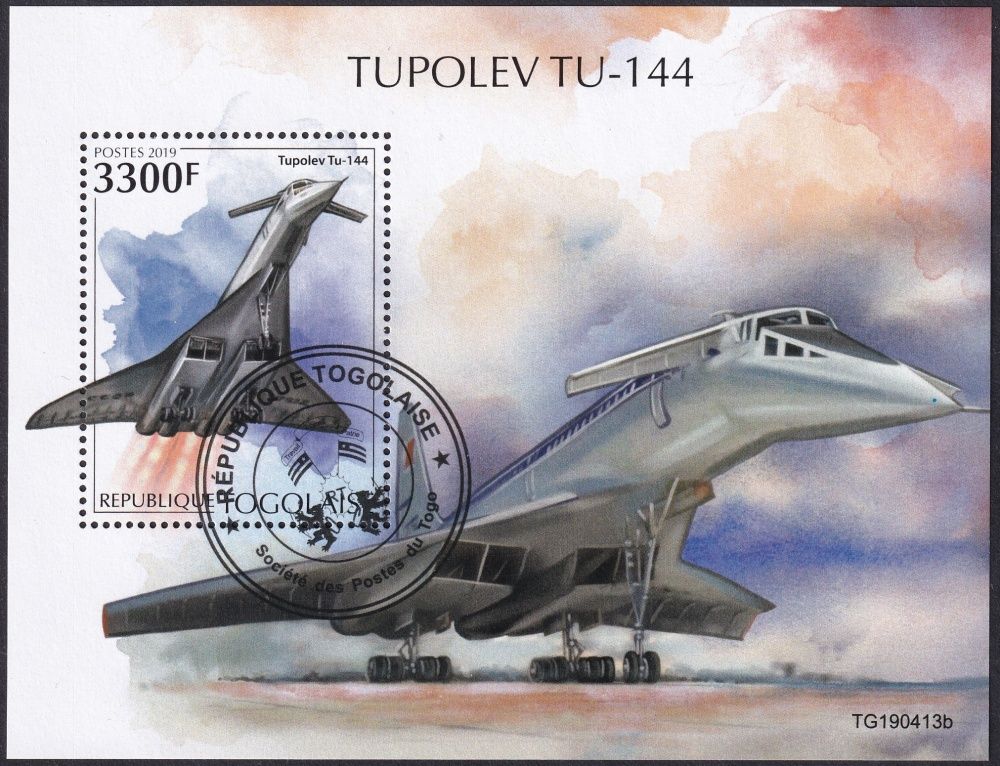 Potovn znmka Togo 2019 Tupolev TU-144 1B Mi# N/N